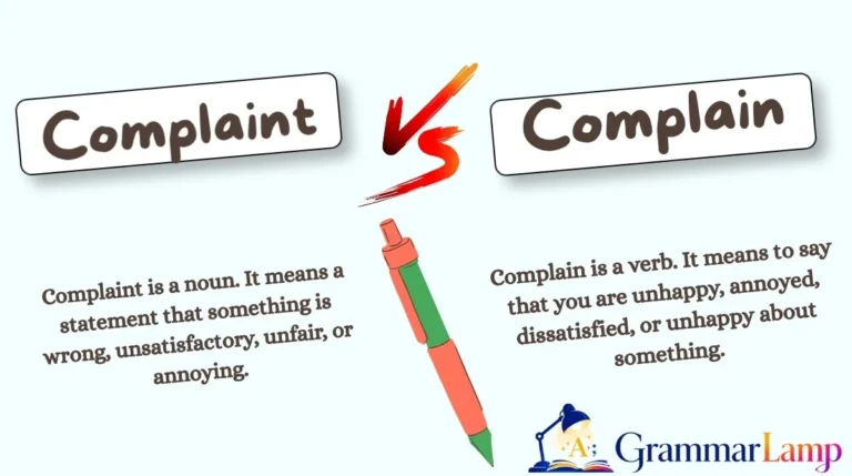 Complaint vs Complain