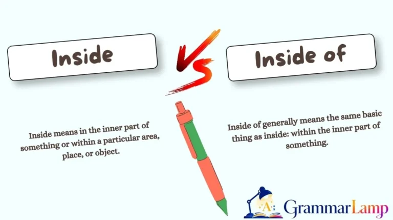 Inside of vs Inside