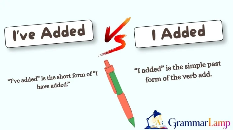 I've Added vs I Added