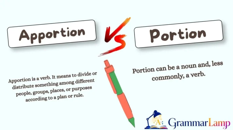Apportion vs Portion vs Proportion