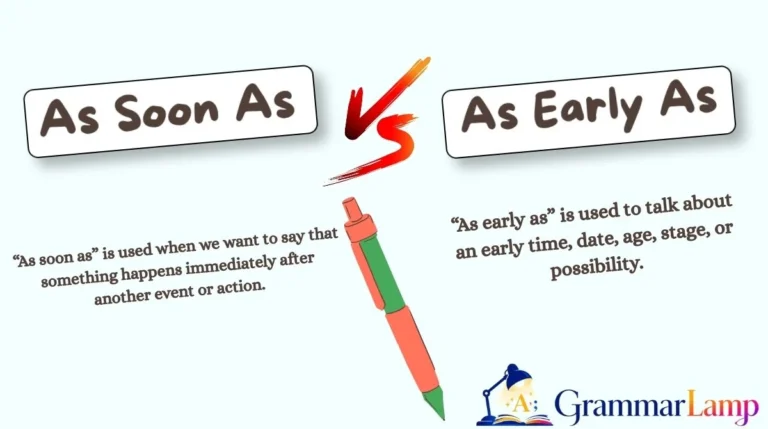 As Soon As vs As Early As