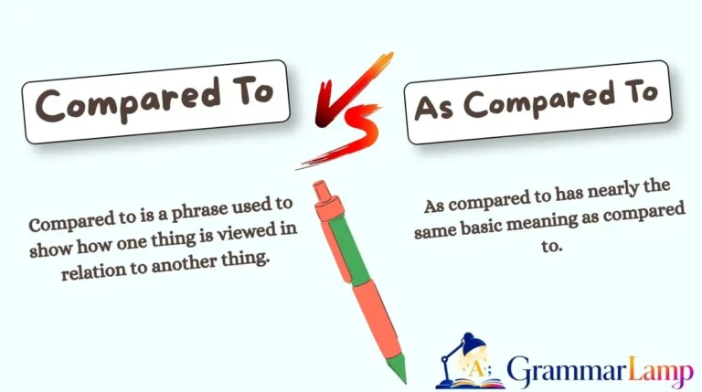 Compared To vs As Compared To