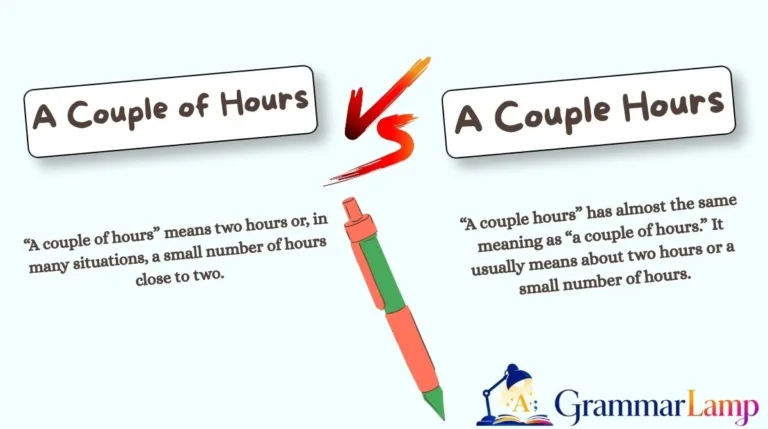 Couple of Hours vs Couple Hours