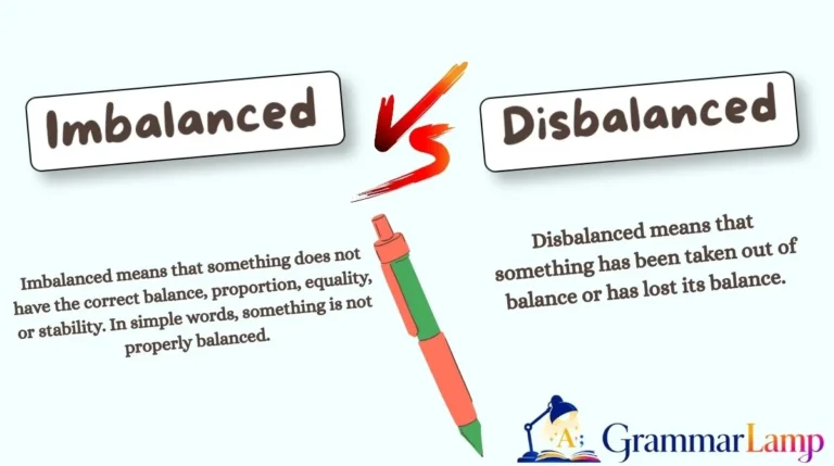Imbalanced vs Disbalanced