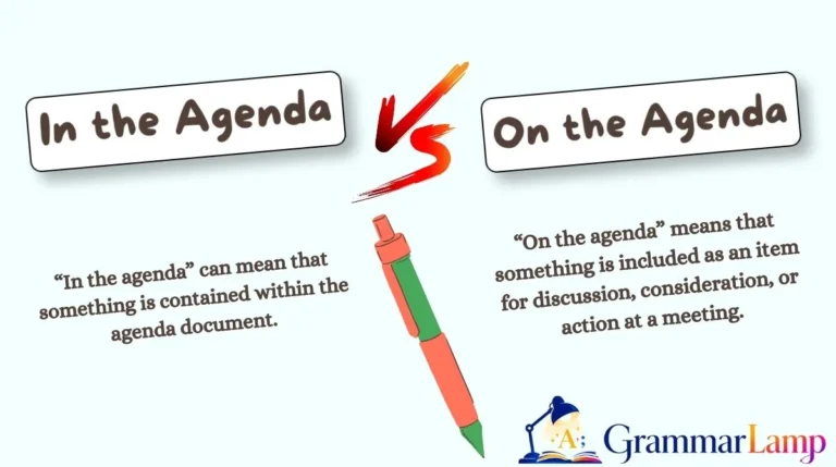 In the Agenda or On the Agenda