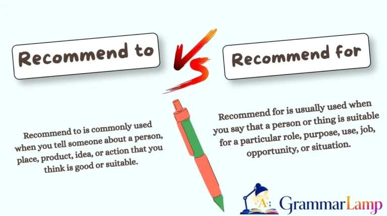 Recommend to vs recommend for