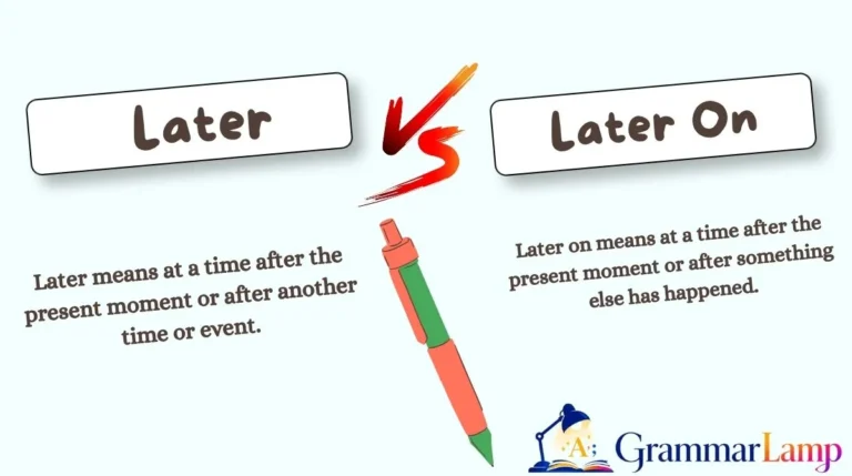 Later vs Later On