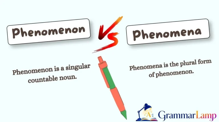 Phenomenon vs Phenomena